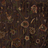 BOULEVARD - Beautiful Brown Velvet-Wool Hand-Embroidery FULLY-LINED Crewel Curtain