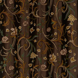 BOULEVARD - Beautiful Brown Velvet-Wool Hand-Embroidery FULLY-LINED Crewel Curtain